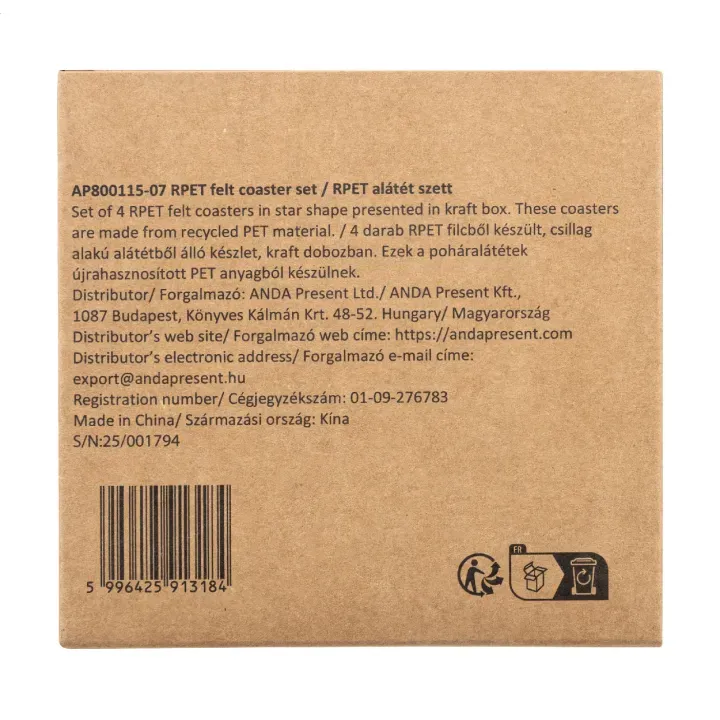 RPET Christmas coaster set - AP800115 (ANDA#07)